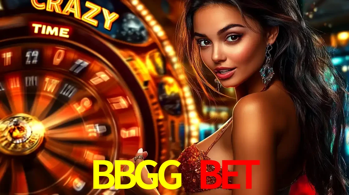 Mulher ao lado da roda de prêmios do jogo de cassino ao vivo Crazy Time, um dos shows de jogos mais emocionantes oferecidos pela plataforma de apostas BBGG BET.