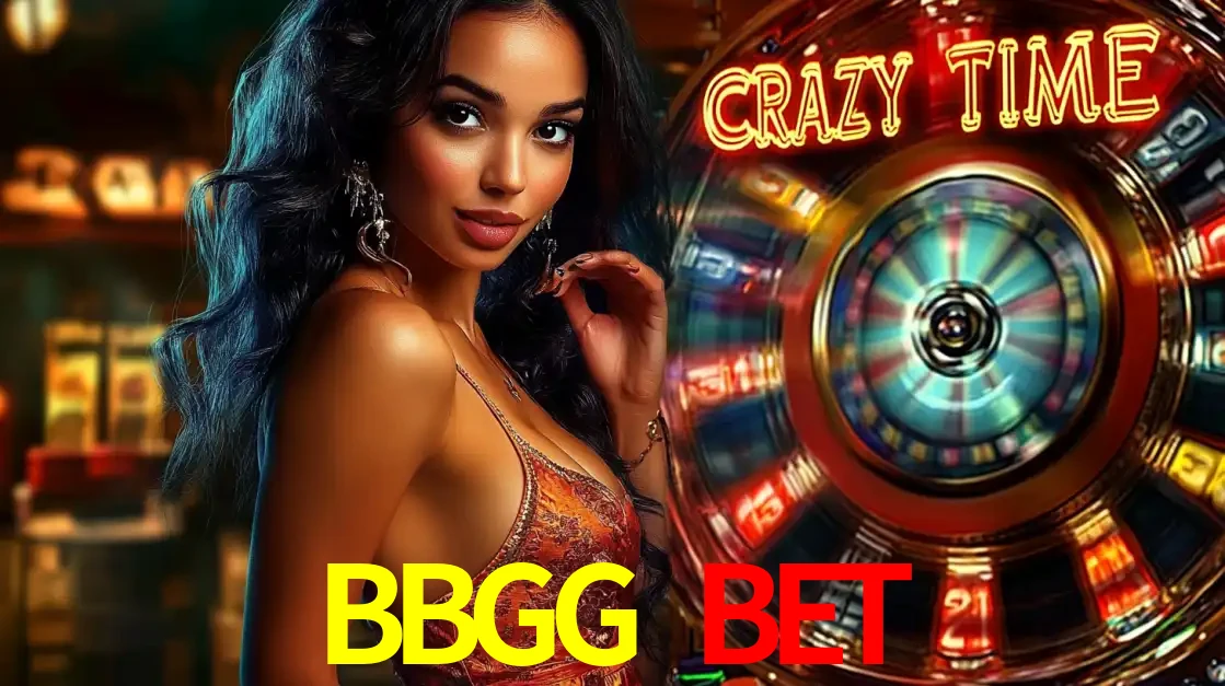 Mulher elegante ao lado da vibrante roda da fortuna do jogo de cassino ao vivo Crazy Time, um dos game shows mais populares e cheios de prêmios do BBGG BET.